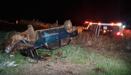 Homem sofre ferimentos graves após capotamento na SC-305