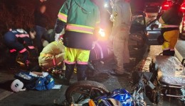 Motociclista é socorrido em estado grave após colisão com carro na PR-180