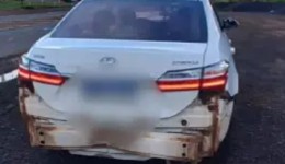 Colisão traseira entre carro e motocicleta deixa ferido na PRC-280