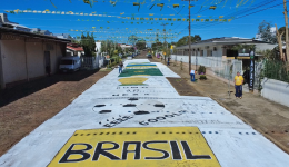 APAE Novos Horizontes transforma rua em palco de cores e esperança no clima da Copa do Mundo