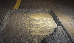 Buraco na SC-480 exige atenção de motoristas entre Bom Jesus e Xanxerê