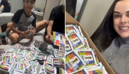 Mãe compra 14 mil figurinhas da Copa e filho tenta vender unidades avulsas