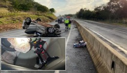 Motorista morre após ser ejetada de carro durante capotamento na BR-369