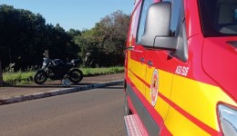 Motociclista fica ferido após queda na BR-163