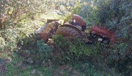 Agricultor é atropelado pelo próprio trator e sofre ferimentos graves no Oeste catarinense