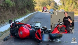 Identificado motociclista que morreu após colidir contra placa de sinalização na BR-282