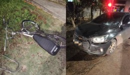 Duas crianças ficam feridas após serem atropeladas enquanto dividiam bicicleta