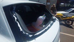 Colisão traseira deixa motociclista ferido no centro