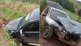 Mulher fica gravemente ferida após ser ejetada de veículo em acidente na BR-163