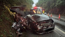 Grave acidente na PR-182 deixa uma mulher morta e três feridos