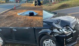 Idoso morre atropelado por carro na PR-158