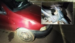 Adolescente de 17 anos fica ferido em acidente entre carro e moto
