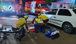 Colisão frontal entre carro e motocicleta deixa dois feridos