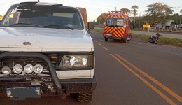 Motociclista fica ferido em colisão frontal na BR-163