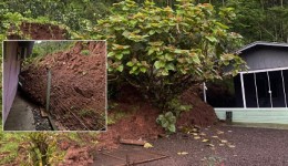 Queda de barranco danifica residência e força evacuação