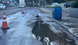 Umidade e frio formam camadas de gelo na pista em Xavantina e Concórdia
