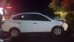 Colisão entre carro e moto deixa jovem ferido na Linha Nova Sarandi