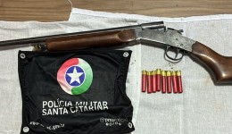 Polícia Militar e Polícia Civil apreendem espingarda após disparos no interior