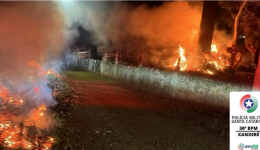 Homem é preso após provocar incêndio que ameaçava casas