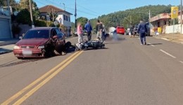 Motociclista fica gravemente ferido em acidente