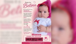 Família faz campanha para ajudar Betina em cirurgia de cranioestenose