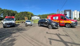 Acidente na BR-163 no acesso ao Bairro Industrial deixa uma mulher ferida