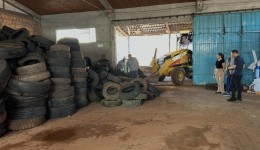 Município realiza destinação correta de cerca de mil pneus inservíveis recolhidos no Ecoponto