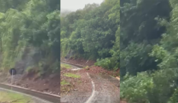 Fortes chuvas bloqueiam estrada em Siqueira Bello