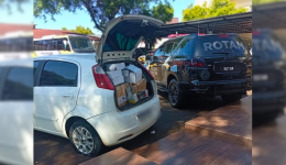 Polícia apreende veículo com contrabando de vapes