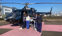Aeronave da Polícia Civil é acionada para transferir idosa com AVC isquêmico