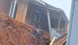 Deslizamento de terra leva à interdição preventiva de residência