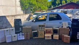 Polícia apreende 51 caixas de vinho argentino em área de mata