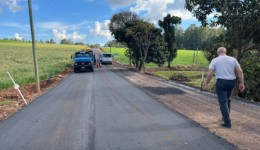 Obra em Linha São Roque, entra na fase de finalização da camada asfáltica