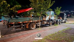 PM recupera caminhões furtados no RS em São Miguel do Oeste e Anchieta