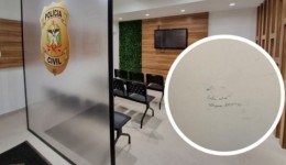 Recado inesperado de criança em parede de delegacia surpreende policiais em SC: ‘Estou salva’