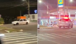Homem é preso após jogar carro contra policiais e fugir em alta velocidade