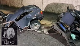 Carro parte ao meio após bater contra poste em SC; homem morre e dois ficam feridos