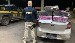 PRF apreende 100 quilos de maconha durante fiscalização na BR-163
