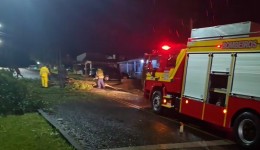 Queda de árvore e granizo mobilizam equipes na madrugada em Dionísio Cerqueira e Barracão