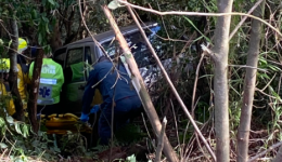 Motorista de 77 anos fica ferido após sair da pista e colidir em árvore