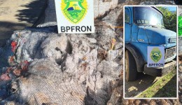 BPFRON apreende caminhão carregado com recicláveis irregulares vindos da Argentina