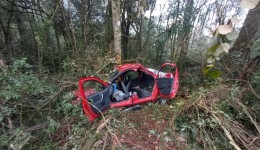 Capotamento deixa dois jovens gravemente feridos em rodovia catarinense