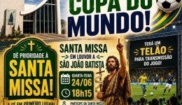 Horário da Santa Missa é antecipado para permitir participação dos fiéis no jogo do Brasil