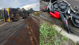 Motociclista de 30 anos morre após colisão frontal com caminhão na SC-467