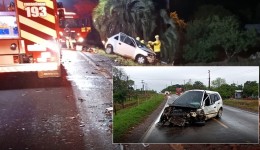 Mulher morre e outras três ficam feridas em colisão frontal na SC-480