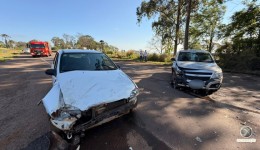 Mulher fica gravemente ferida em colisão na BR-163