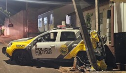 Viatura da PM se envolve em acidente durante atendimento a disparos