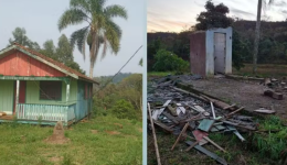 Criminosos desmontam e furtam casa de madeira inteira em Santa Catarina; proprietário descobriu crime após 20 dias
