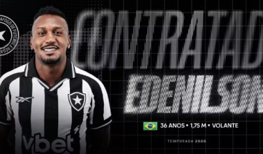 Botafogo anuncia contratação do volante Edenílson, ex-jogador do Grêmio e Internacional