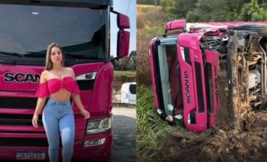 Caminhoneira influenciadora se envolve em acidente na BR-116